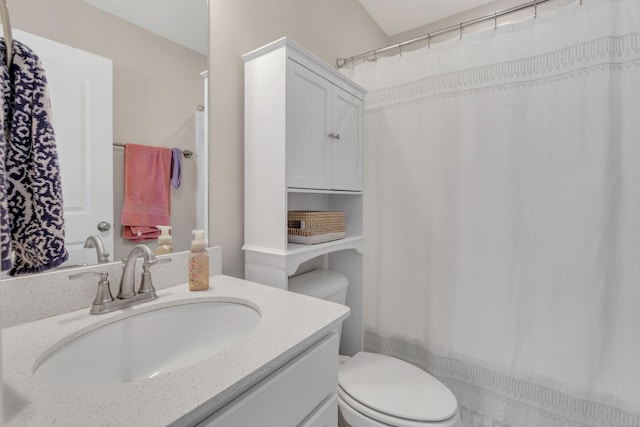 3507 Learning Ln, Murfreesboro, TN 37128 - bathroom with toilet, vanity, and curtained shower