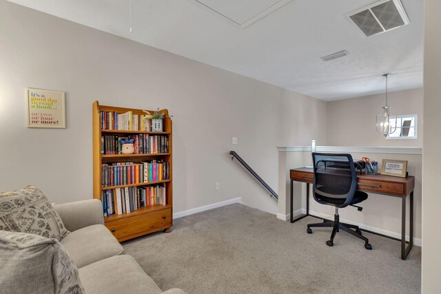 3507 Learning Ln, Murfreesboro, TN 37128 - office featuring attic access, carpet flooring, and baseboards