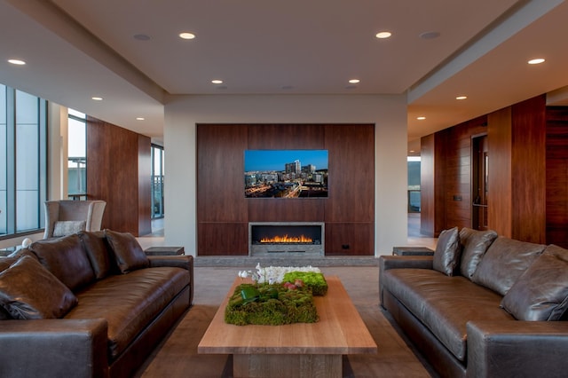 building lobby with recessed lighting