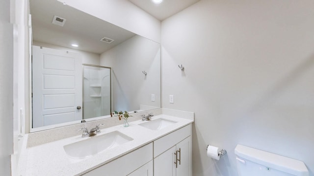 1768 Frodo Way, Murfreesboro, TN 37128 - full bathroom with toilet, double vanity, a shower, and recessed lighting