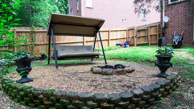 view of yard with fence