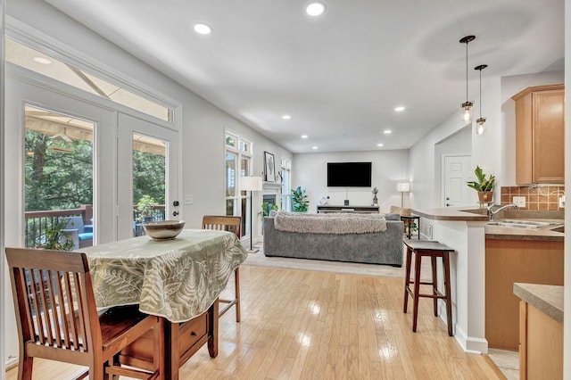 617 Bayhill Ct, Hermitage, TN 37076 - dining space with recessed lighting and light wood finished floors