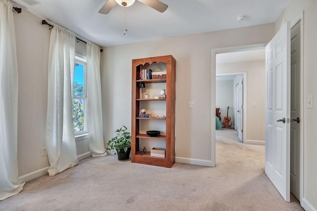 617 Bayhill Ct, Hermitage, TN 37076 - spare room with light colored carpet, ceiling fan, baseboards, and a smoke detector