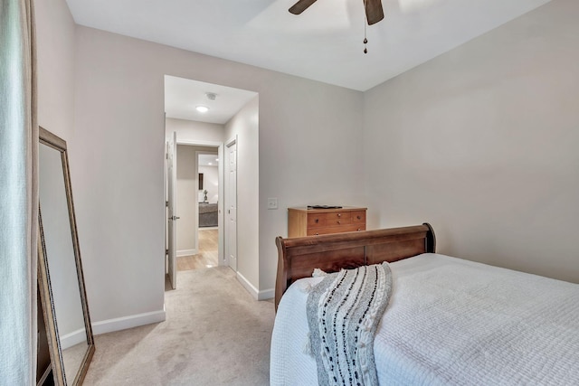 617 Bayhill Ct, Hermitage, TN 37076 - bedroom with light carpet, baseboards, and a ceiling fan
