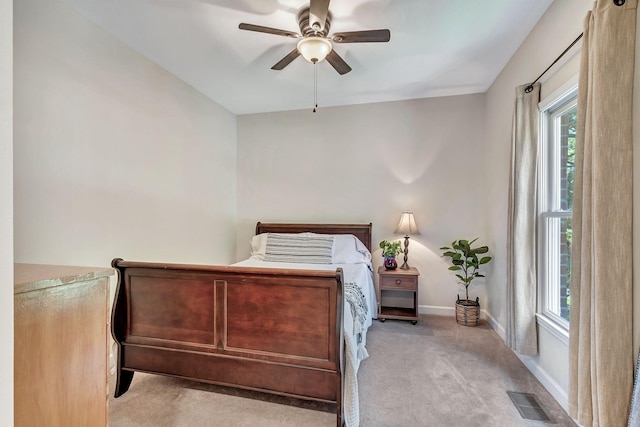 617 Bayhill Ct, Hermitage, TN 37076 - bedroom with light colored carpet, baseboards, and ceiling fan