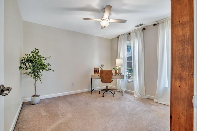 617 Bayhill Ct, Hermitage, TN 37076 - office space with carpet, ceiling fan, and baseboards