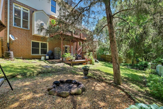 617 Bayhill Ct, Hermitage, TN 37076 - view of yard with a deck and an outdoor fire pit