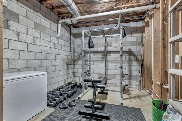 617 Bayhill Ct, Hermitage, TN 37076 - workout room with concrete block wall