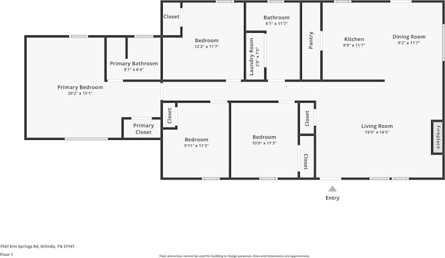 7547 Elm Springs Rd, Orlinda, TN 37141 - view of floor plan / room layout