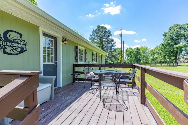 7547 Elm Springs Rd, Orlinda, TN 37141 - deck with outdoor dining area
