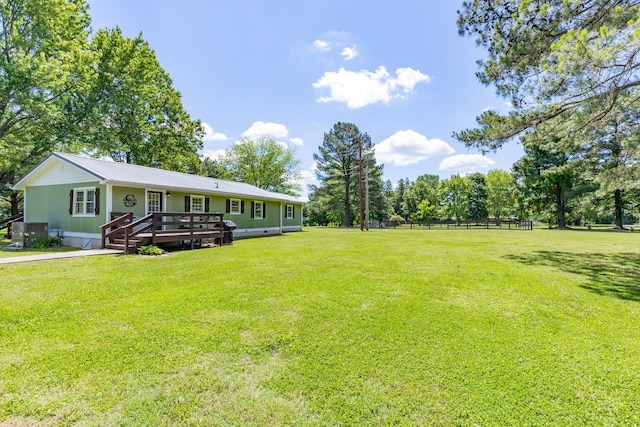 7547 Elm Springs Rd, Orlinda, TN 37141 - view of yard with a wooden deck