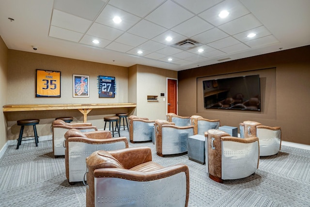 community lobby featuring a security system and recessed lighting