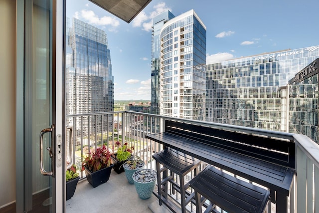 balcony with a city view