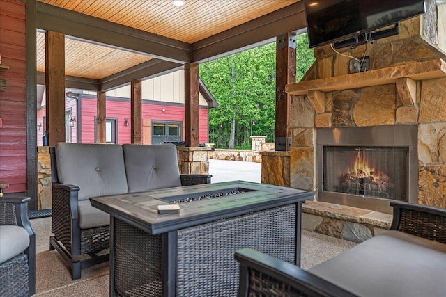 1165 River Bluffs Dr Unit Rb-97, Jasper, TN 37347 - view of patio / terrace with an outdoor stone fireplace