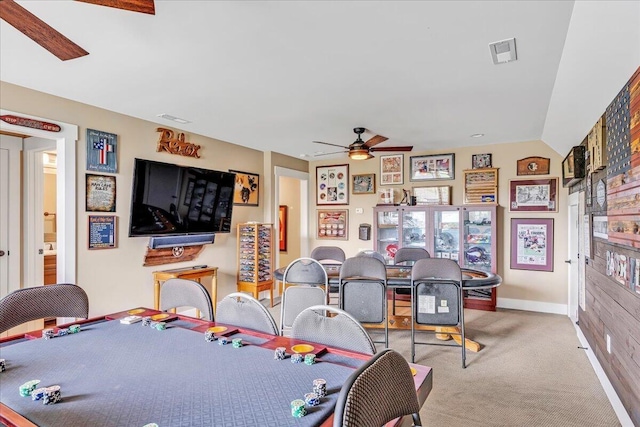1165 River Bluffs Dr Unit Rb-97, Jasper, TN 37347 - recreation room featuring a ceiling fan, carpet flooring, baseboards, and healthy amount of natural light