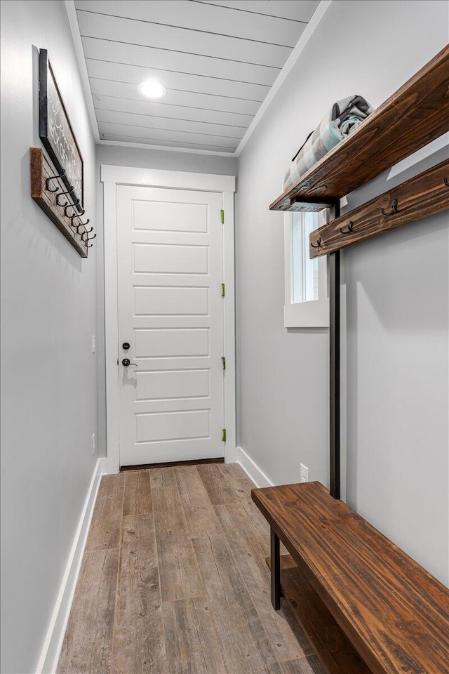 1165 River Bluffs Dr Unit Rb-97, Jasper, TN 37347 - doorway with wood finished floors, baseboards, recessed lighting, and crown molding