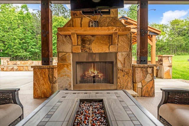 1165 River Bluffs Dr Unit Rb-97, Jasper, TN 37347 - view of patio with an outdoor stone fireplace
