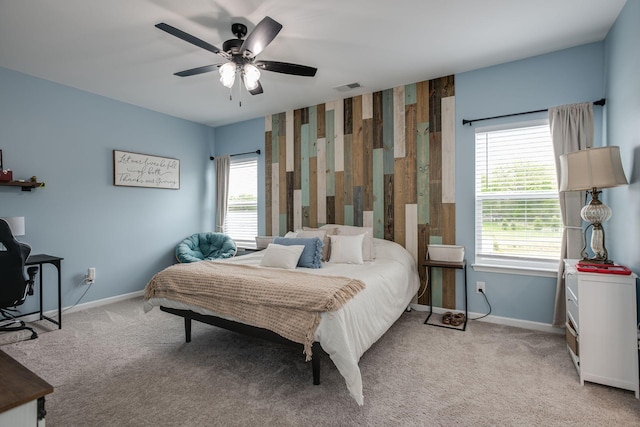 1017 Village Ct, Burns, TN 37029 - bedroom featuring light carpet, baseboards, and a ceiling fan