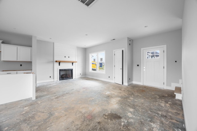 961 Isaac Dr, Clarksville, TN 37040 - unfurnished living room featuring a large fireplace