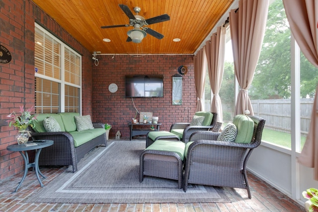 3024 Brookside Path, Murfreesboro, TN 37128 - sunroom / solarium with an outdoor hangout area and a ceiling fan