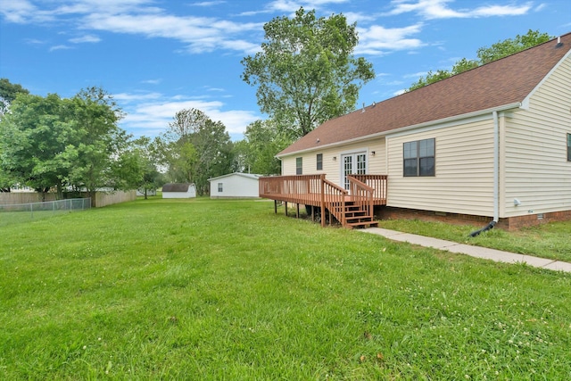 6109 Ebenezer Rd, Greenbrier, TN 37073 - view of yard with a wooden deck and french doors