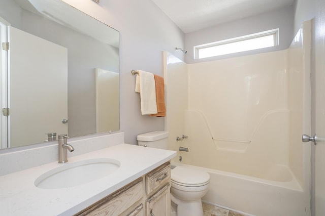 5943 Colchester Dr, Hermitage, TN 37076 - bathroom featuring toilet, vanity, and shower / bathtub combination