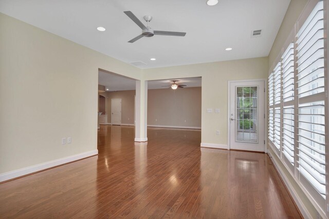 221 Antebellum Ln, Mount Juliet, TN 37122 - spare room with a ceiling fan, wood finished floors, baseboards, and recessed lighting