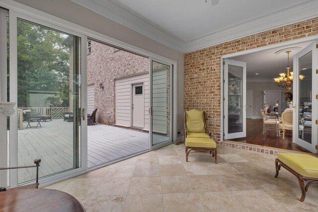 9619 Deer Track Ct, Brentwood, TN 37027 - sunroom with a chandelier