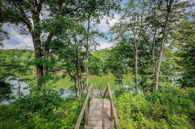 633 Post Office Rd, Rock Island, TN 38581 - surrounding community featuring a dock, a water view, and a wooded view