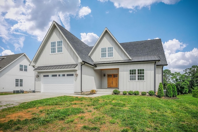 633 Post Office Rd, Rock Island, TN 38581 - modern inspired farmhouse with a standing seam roof, board and batten siding, a shingled roof, and concrete driveway