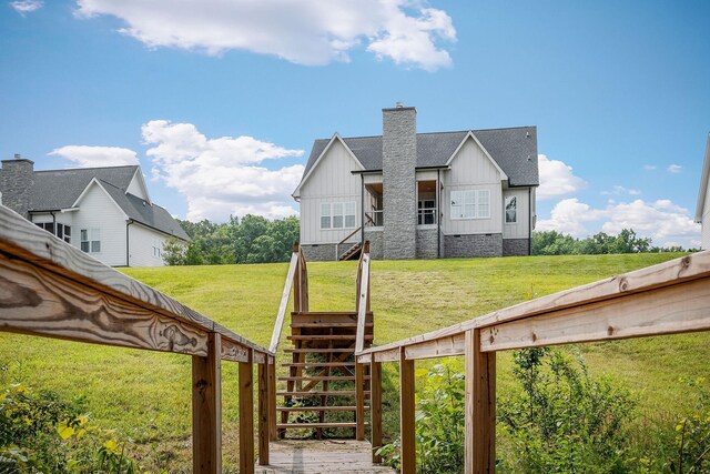 633 Post Office Rd, Rock Island, TN 38581 - view of grassy yard featuring stairs