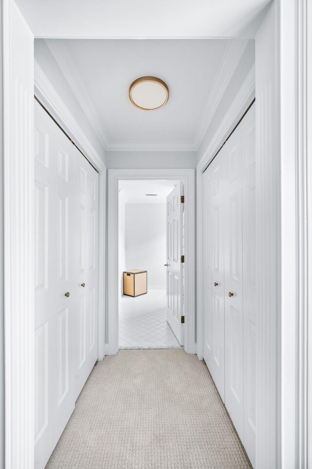 5313 Curlybark Pl, Brentwood, TN 37027 - hall featuring light carpet and ornamental molding