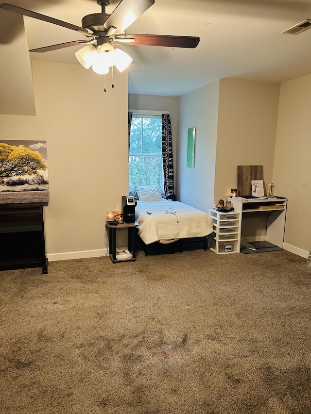 967 Horse Mountain Rd # 2-D, Shelbyville, TN 37160 - carpeted bedroom with baseboards and ceiling fan