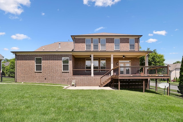 4101 Owen Watkins Ct, Franklin, TN 37067 - back of house featuring brick siding, stairway, and a deck