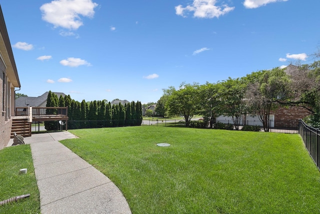 4101 Owen Watkins Ct, Franklin, TN 37067 - view of yard with a deck and stairs