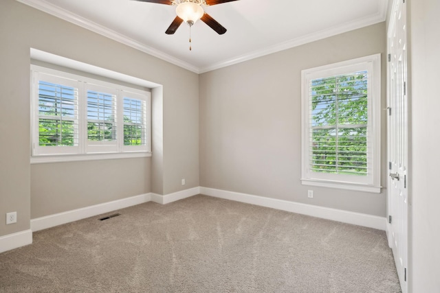 4101 Owen Watkins Ct, Franklin, TN 37067 - unfurnished room featuring ornamental molding, carpet, ceiling fan, and baseboards