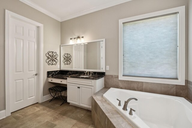 4101 Owen Watkins Ct, Franklin, TN 37067 - full bath with a garden tub, vanity, and crown molding