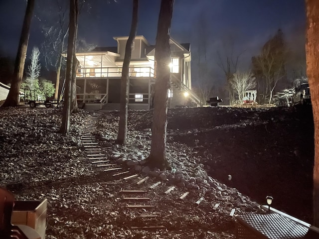 434 Hickman Shores Rd, Dover, TN 37058 - view of yard at night