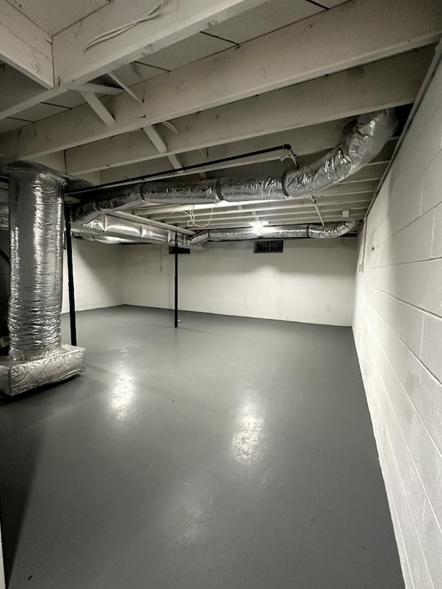 1321 Rickman Rd, Livingston, TN 38570 - unfinished basement with concrete block wall