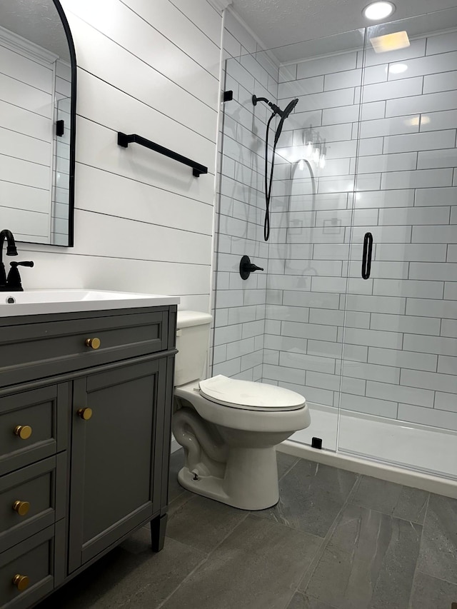 1321 Rickman Rd, Livingston, TN 38570 - bathroom featuring toilet, a stall shower, and vanity