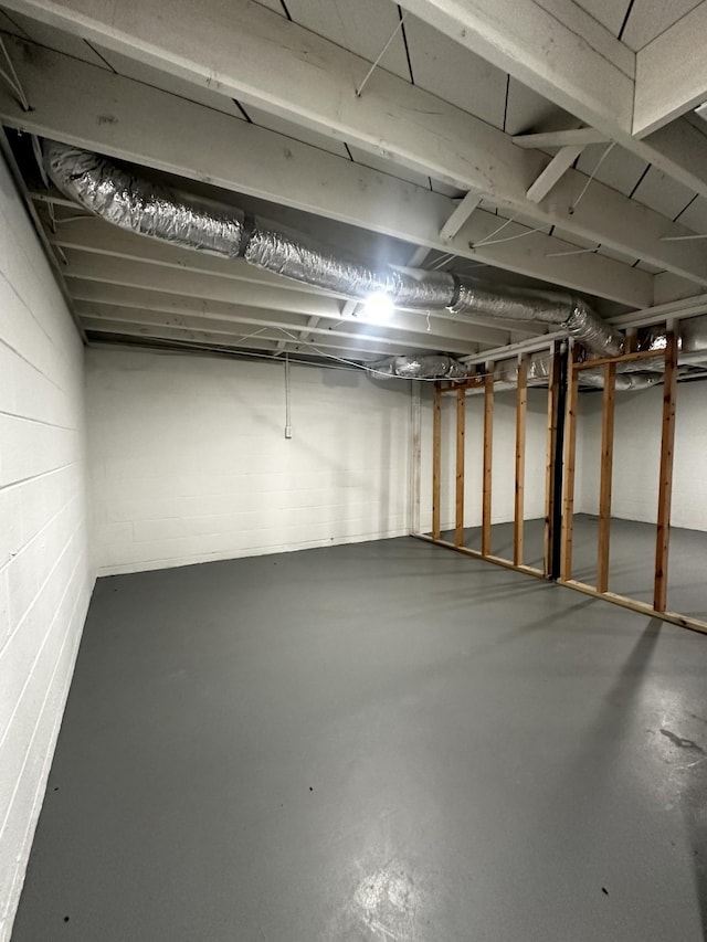 1321 Rickman Rd, Livingston, TN 38570 - unfinished basement with concrete block wall