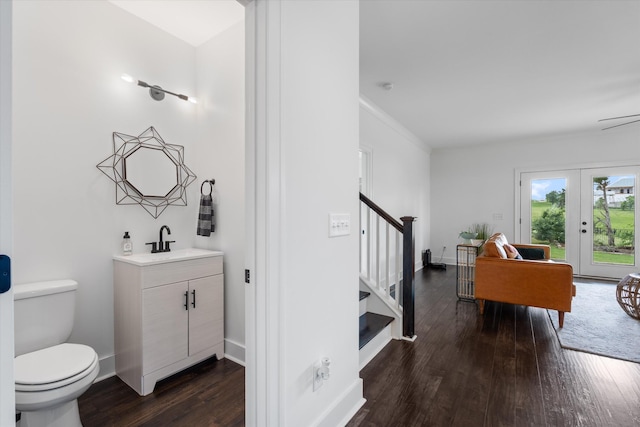 1412 Barrett Dr, Mount Juliet, TN 37122 - staircase featuring wood finished floors, french doors, and baseboards