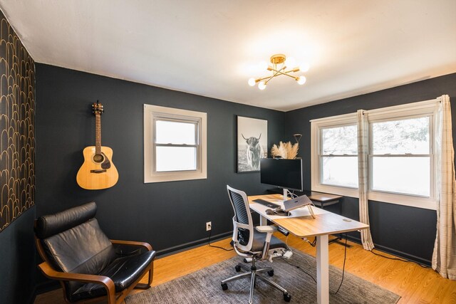 1114 Kingston Springs Rd, Kingston Springs, TN 37082 - home office featuring wood finished floors and a chandelier