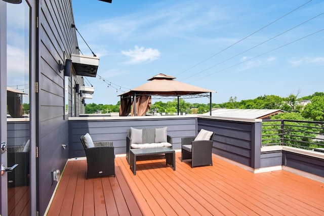 deck with a gazebo