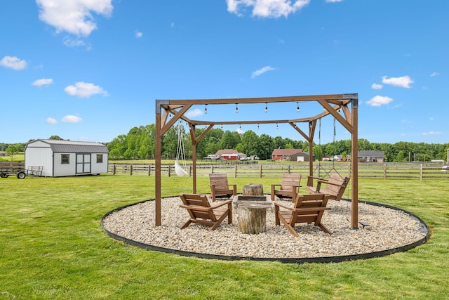 1014 Gill Hodges Rd, Portland, TN 37148 - view of yard with an outdoor fire pit and an outbuilding