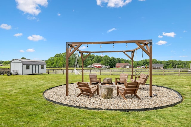 1014 Gill Hodges Rd, Portland, TN 37148 - view of yard with an outdoor fire pit and an outdoor structure