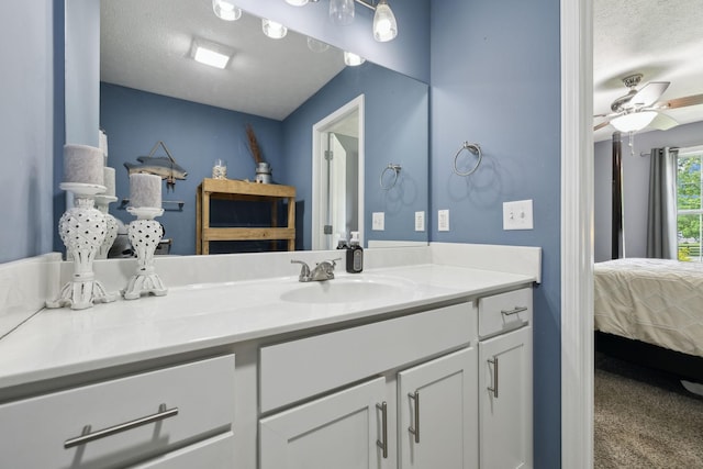 1014 Gill Hodges Rd, Portland, TN 37148 - bathroom with a textured ceiling, vanity, and ensuite bath