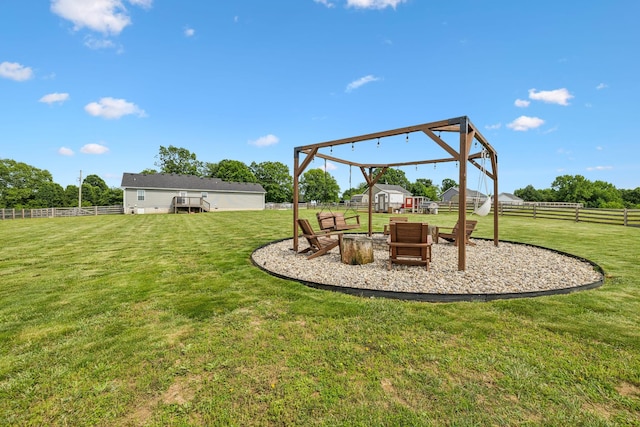1014 Gill Hodges Rd, Portland, TN 37148 - view of yard with an outdoor structure and a fire pit