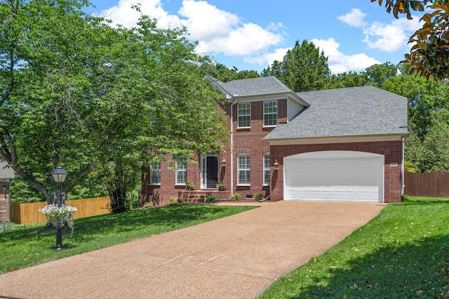 1201 Banbury Row, Brentwood, TN 37027 - view of front of house with brick siding, driveway, a garage, and roof with shingles
