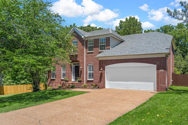 1201 Banbury Row, Brentwood, TN 37027 - colonial home with a shingled roof, brick siding, driveway, and an attached garage